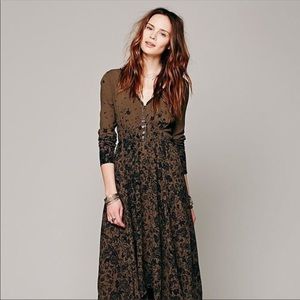 Free People Lavina Olive Midi Dress